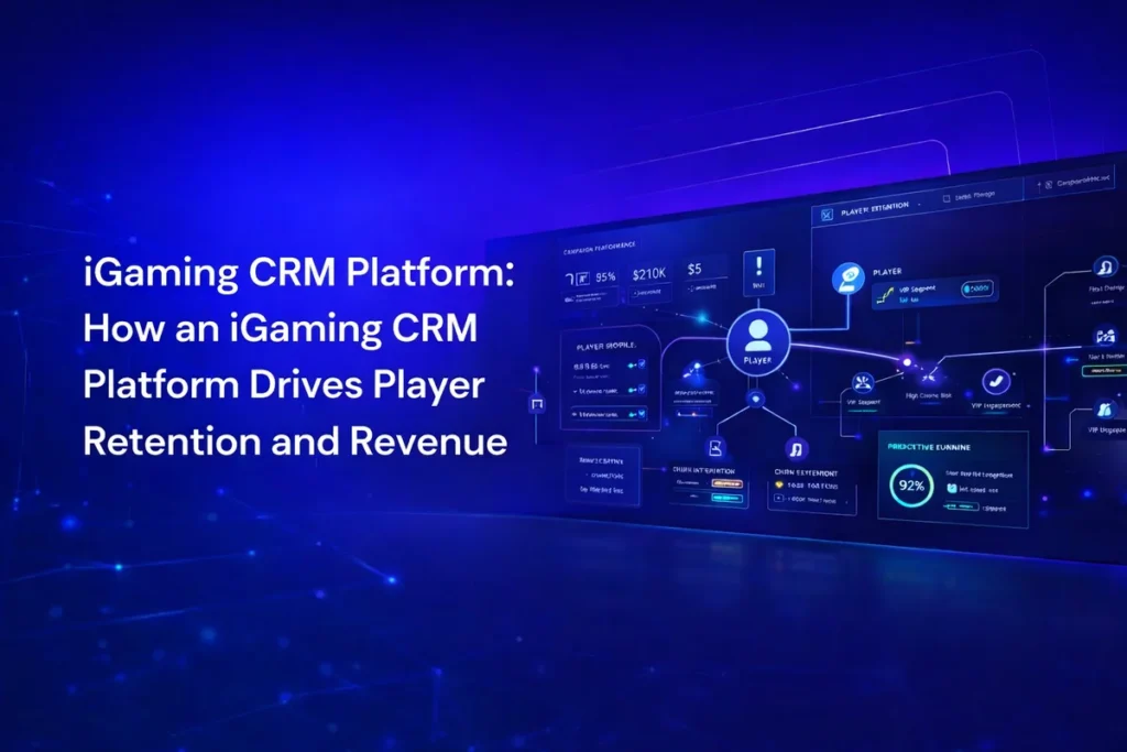 iGaming CRM platform dashboard showing player data automation and retention analytics